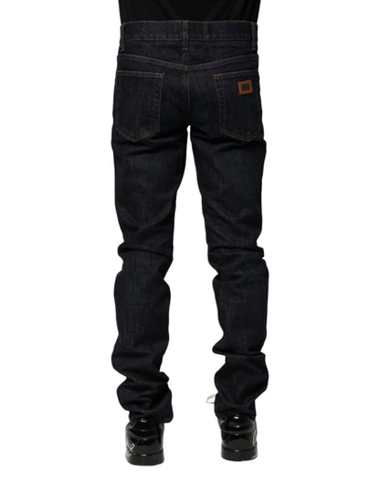 Jeans ajustados de algodón negro Dolce & Gabbana para hombre