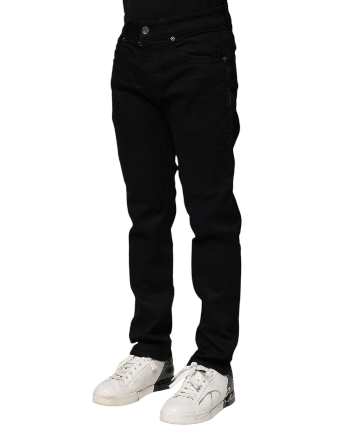 Dolce & Gabbana Vaqueros pitillo de algodón negros