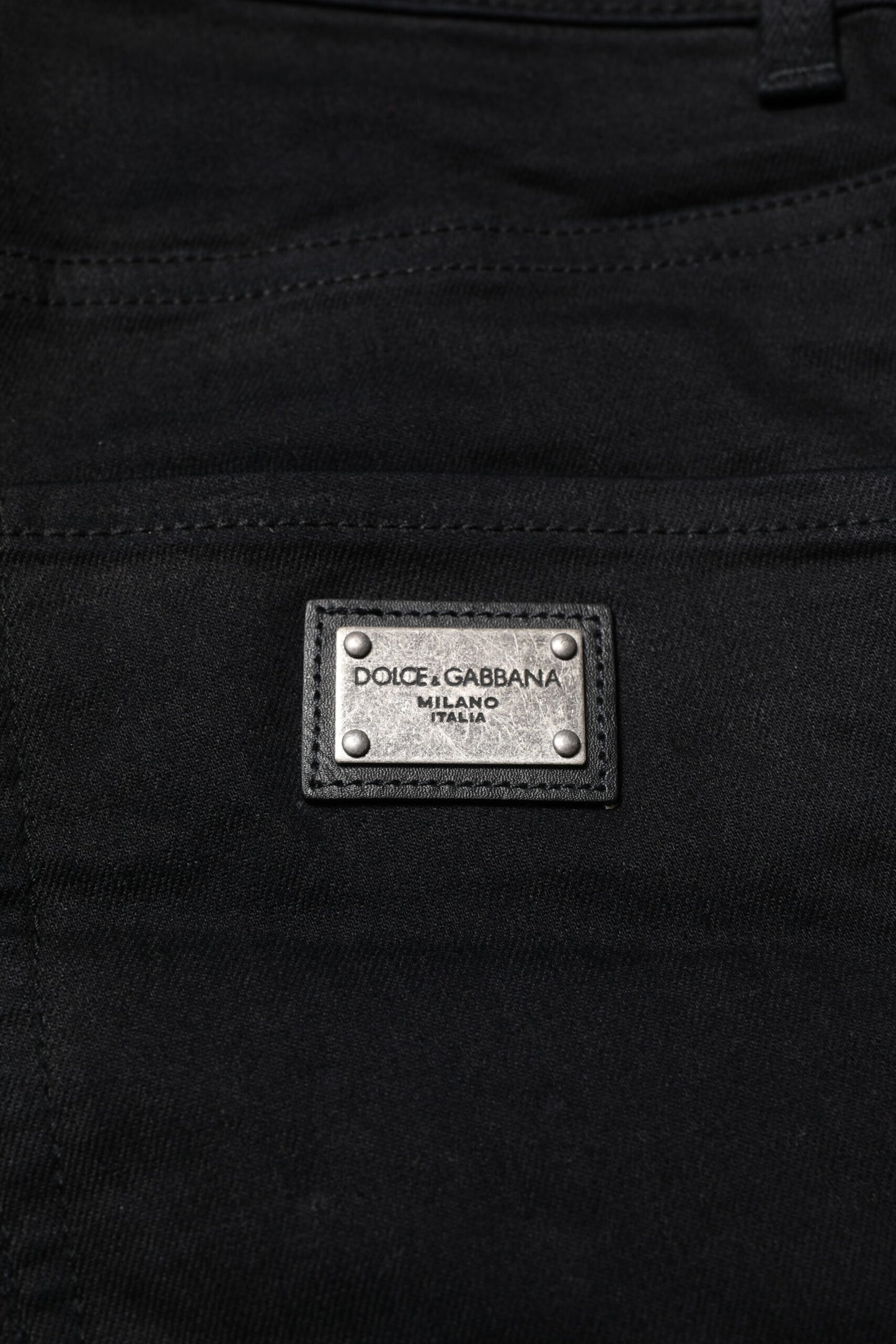 Dolce & Gabbana Vaqueros pitillo de algodón negros