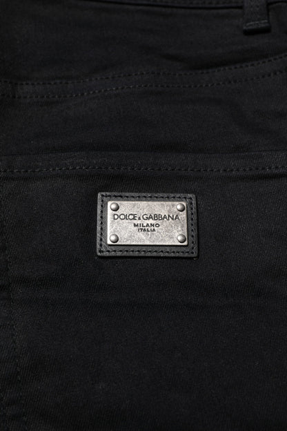 Dolce & Gabbana Vaqueros pitillo de algodón negros
