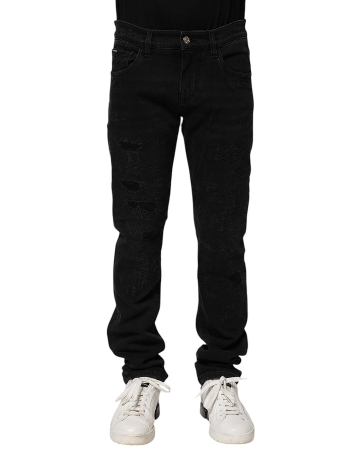 Dolce & Gabbana Jeans de Hombre Pitillo de Algodón Negro
