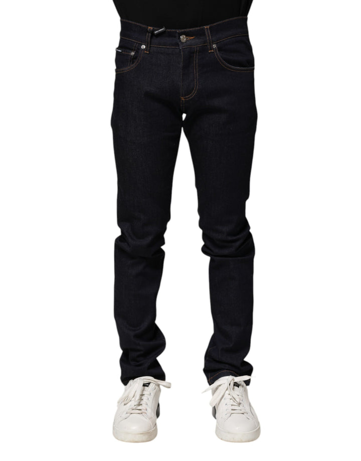 Jeans skinny en denim de coton noir Dolce & Gabbana pour homme
