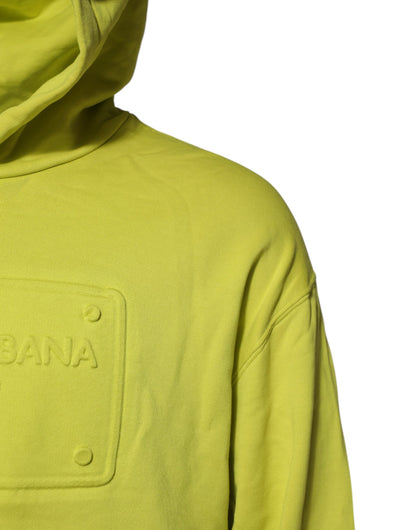 Dolce & Gabbana Green Cotton Hooded Logo Sweatshirt Sweater