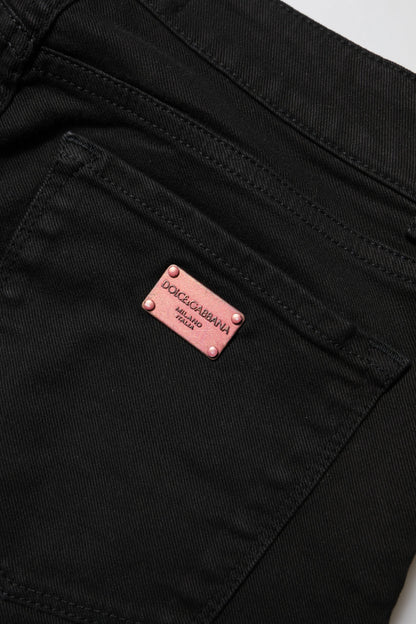 Dolce & Gabbana Black Cotton Skinny Mid Waisted Denim Jeans