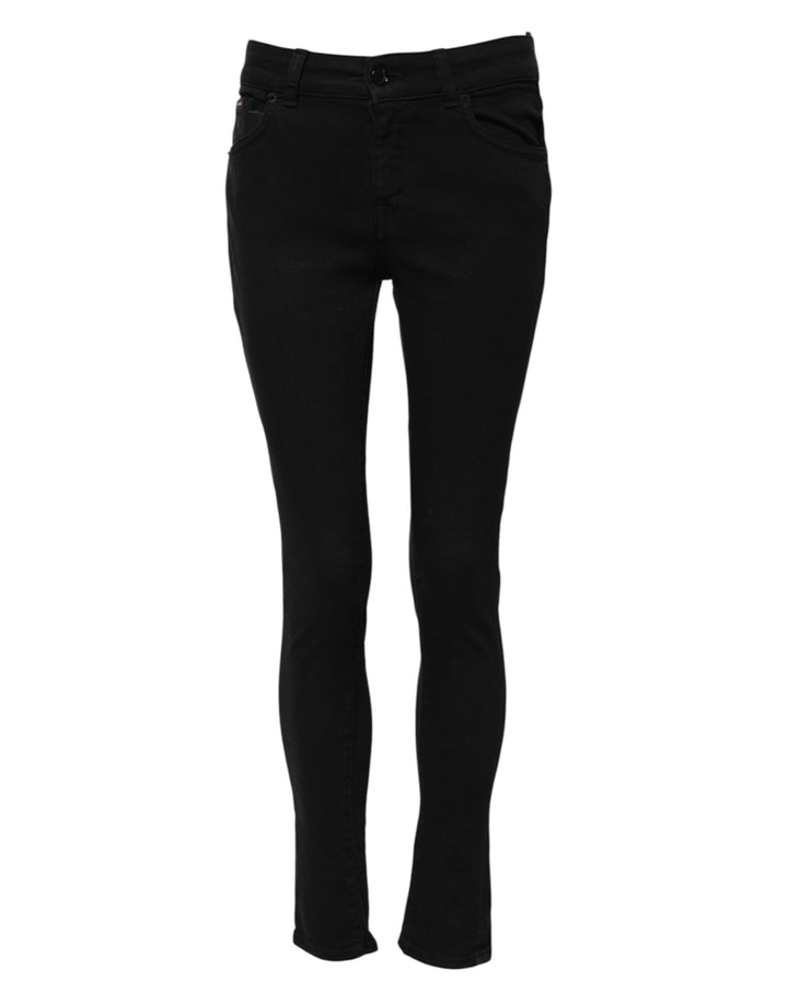 Dolce & Gabbana Vaqueros pitillo de tiro medio de algodón negro