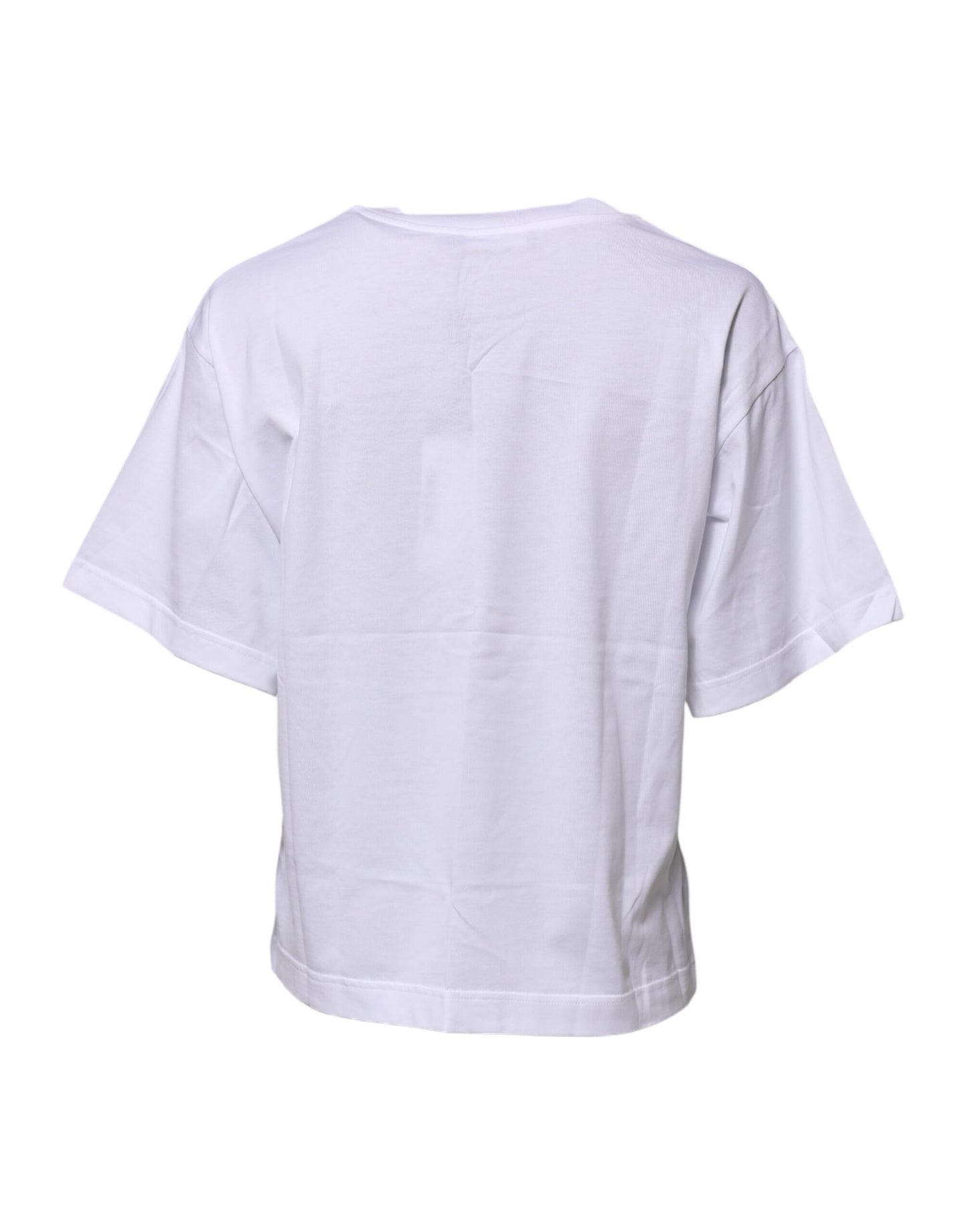 Camiseta Dolce & Gabbana de Algodón Blanco con Estampado Gráfico y Cuello Redondo