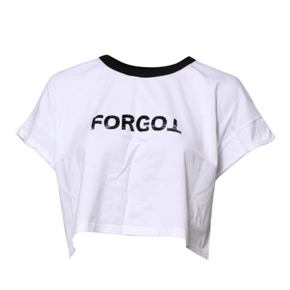 T-shirt court à col ras du cou et imprimé graphique blanc Dolce & Gabbana