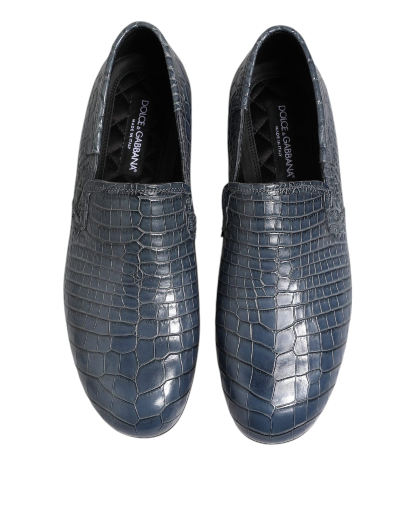 Mocassins à enfiler en cuir exotique bleu Dolce & Gabbana pour homme
