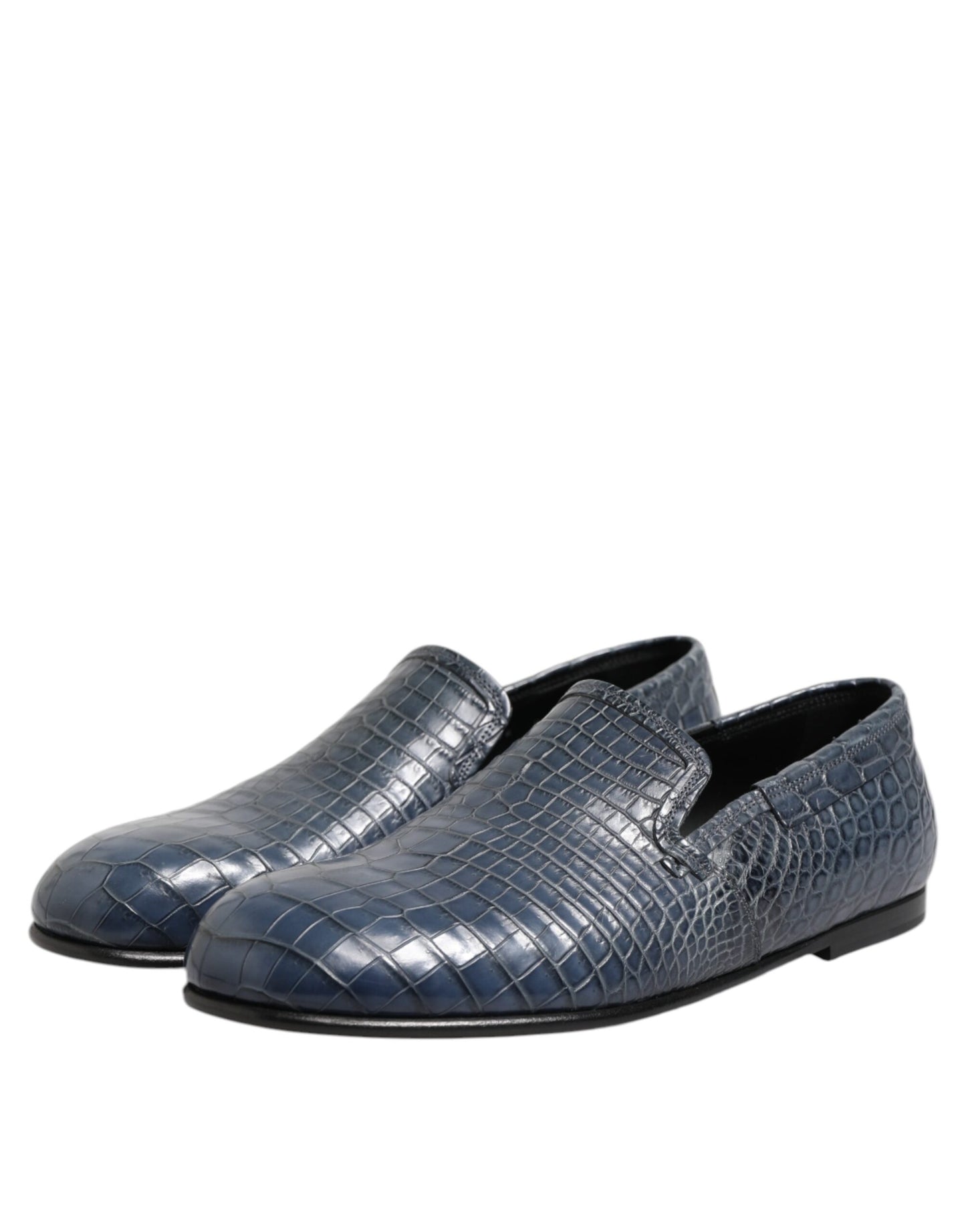 Mocassins à enfiler en cuir exotique bleu Dolce & Gabbana pour homme