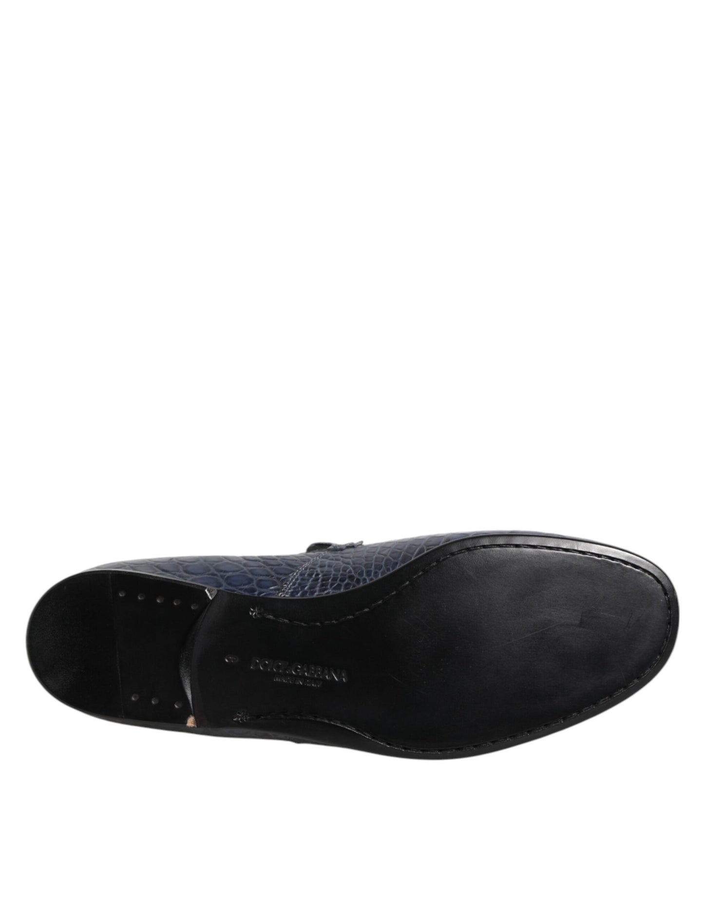 Mocassins à enfiler en cuir exotique bleu Dolce & Gabbana pour homme