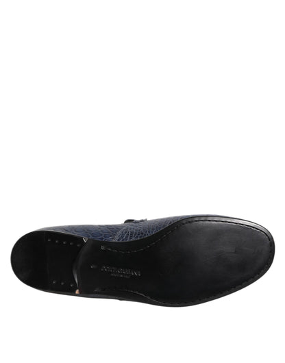 Mocassins à enfiler en cuir exotique bleu Dolce & Gabbana pour homme