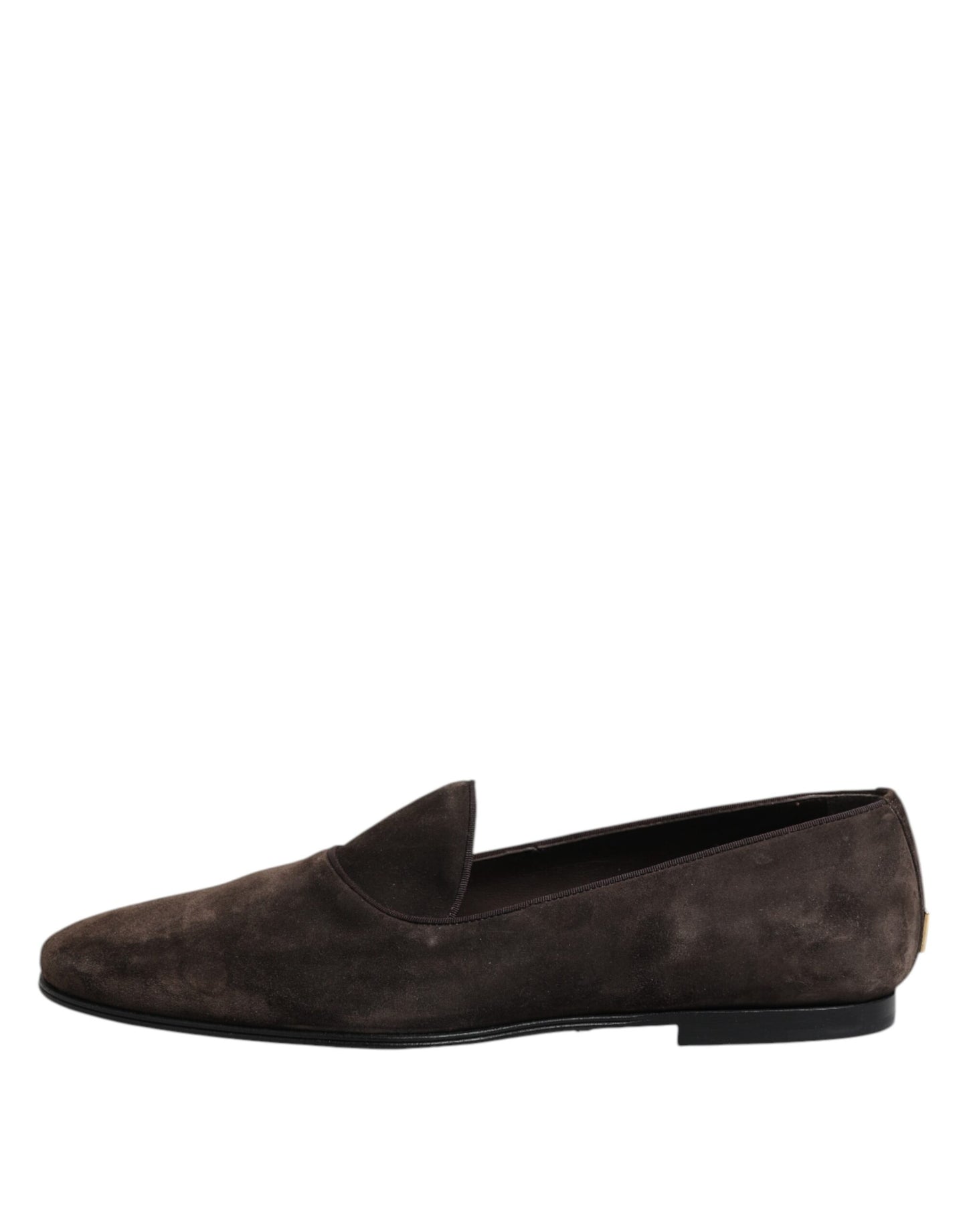 Chaussures Loafers Dolce & Gabbana en Velours Marron et Cuir à Enfiler