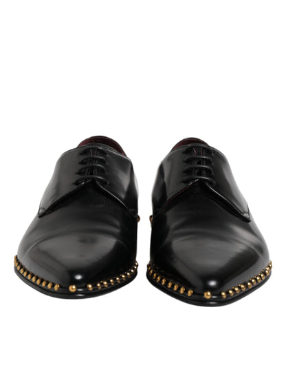 Zapatos de vestir tipo derby de cuero negro con tachuelas para hombre Dolce & Gabbana