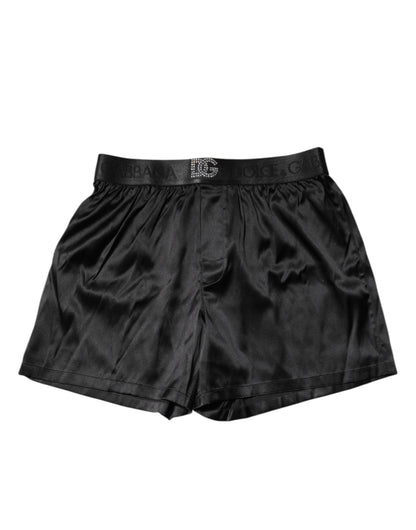 Dolce & Gabbana Caleçon régulier avec logo noir à la taille