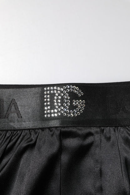Dolce & Gabbana Caleçon régulier avec logo noir à la taille