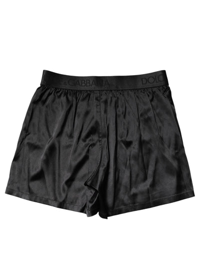 Dolce & Gabbana Caleçon régulier avec logo noir à la taille