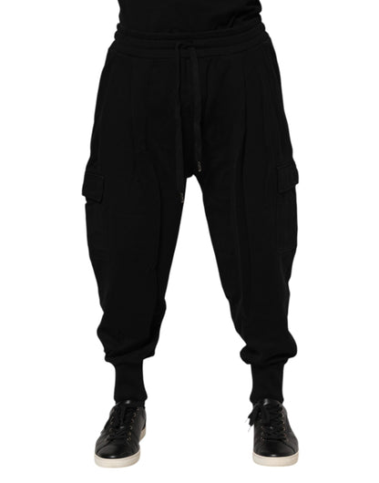 Pantalon de jogging Dolce & Gabbana en coton noir avec logo