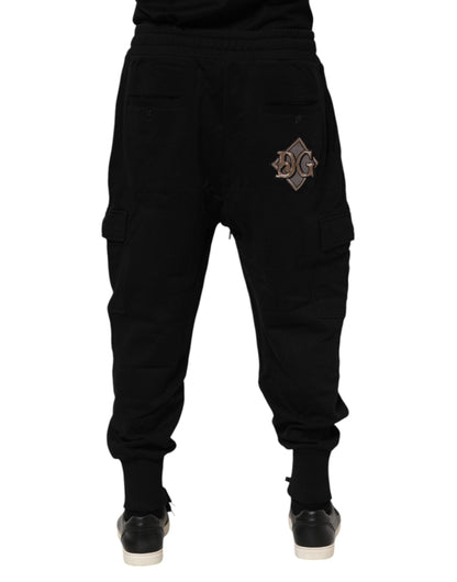 Pantalon de jogging Dolce & Gabbana en coton noir avec logo