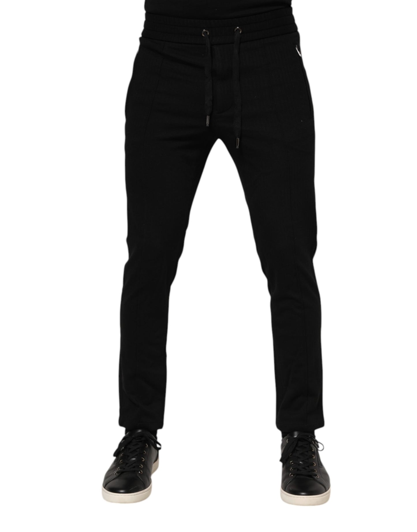 Pantalon de jogging pour homme Dolce & Gabbana en viscose noire avec cordon de serrage