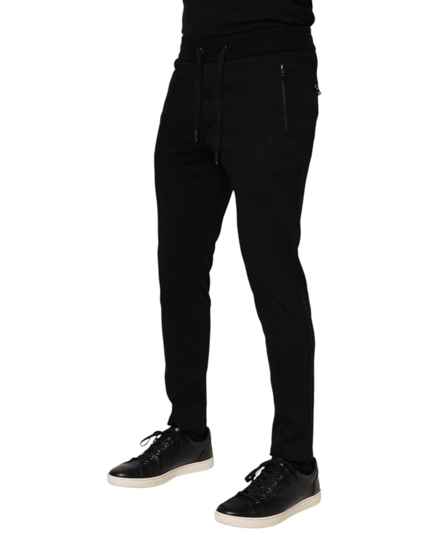 Pantalon de jogging pour homme Dolce & Gabbana en viscose noire avec cordon de serrage