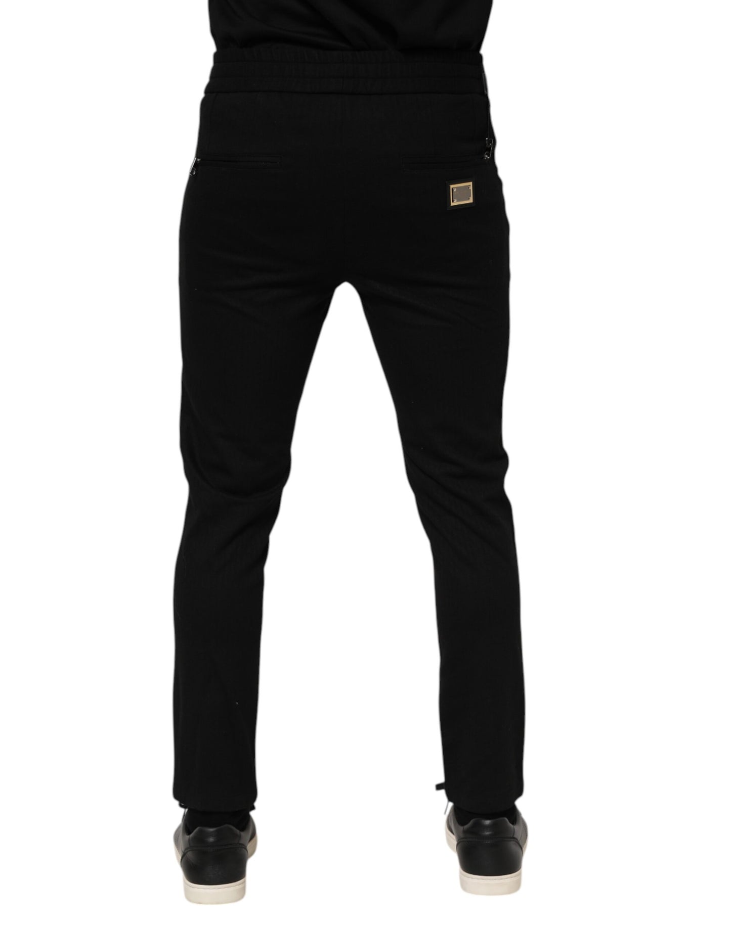 Pantalon de jogging pour homme Dolce & Gabbana en viscose noire avec cordon de serrage
