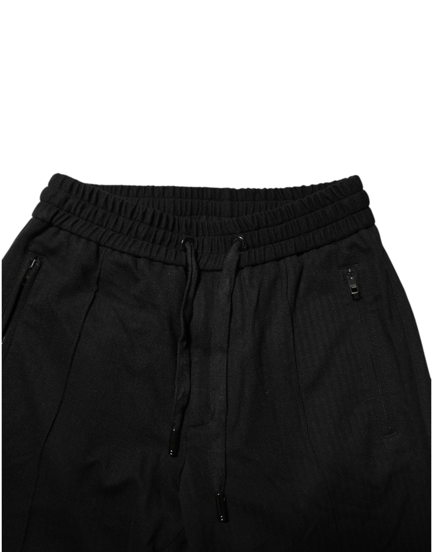 Pantalon de jogging pour homme Dolce & Gabbana en viscose noire avec cordon de serrage