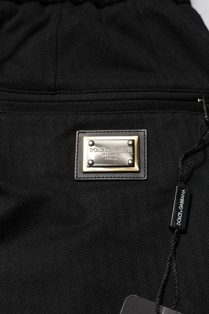 Pantalon de jogging pour homme Dolce & Gabbana en viscose noire avec cordon de serrage