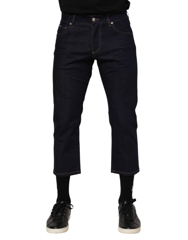 Dolce & Gabbana Jean Homme Slim Coton Bleu Foncé Logo
