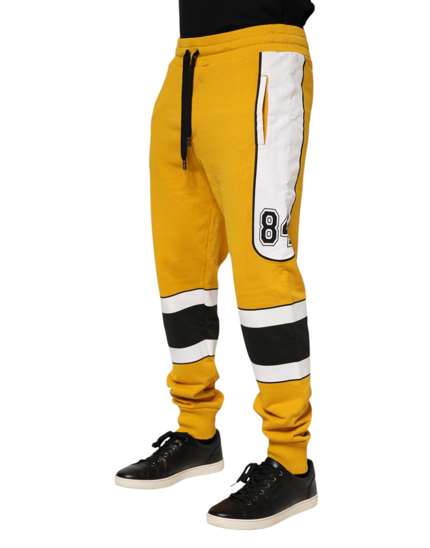 Pantalones Deportivos con Cordón de Algodón Amarillos Dolce & Gabbana