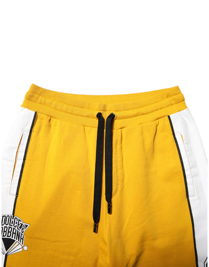 Pantalones Deportivos con Cordón de Algodón Amarillos Dolce & Gabbana
