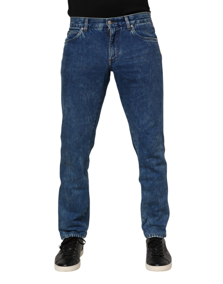 Jean en jean à logo Dolce & Gabbana en coton bleu