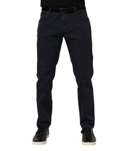 Dolce & Gabbana Blue Cotton Tapered Denim Jeans
