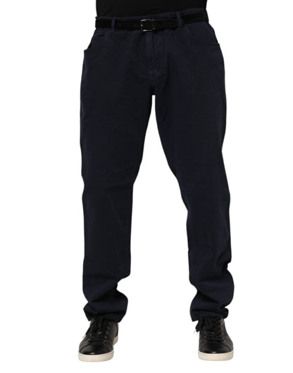Dolce & Gabbana Black Cotton Tapered Denim Jeans