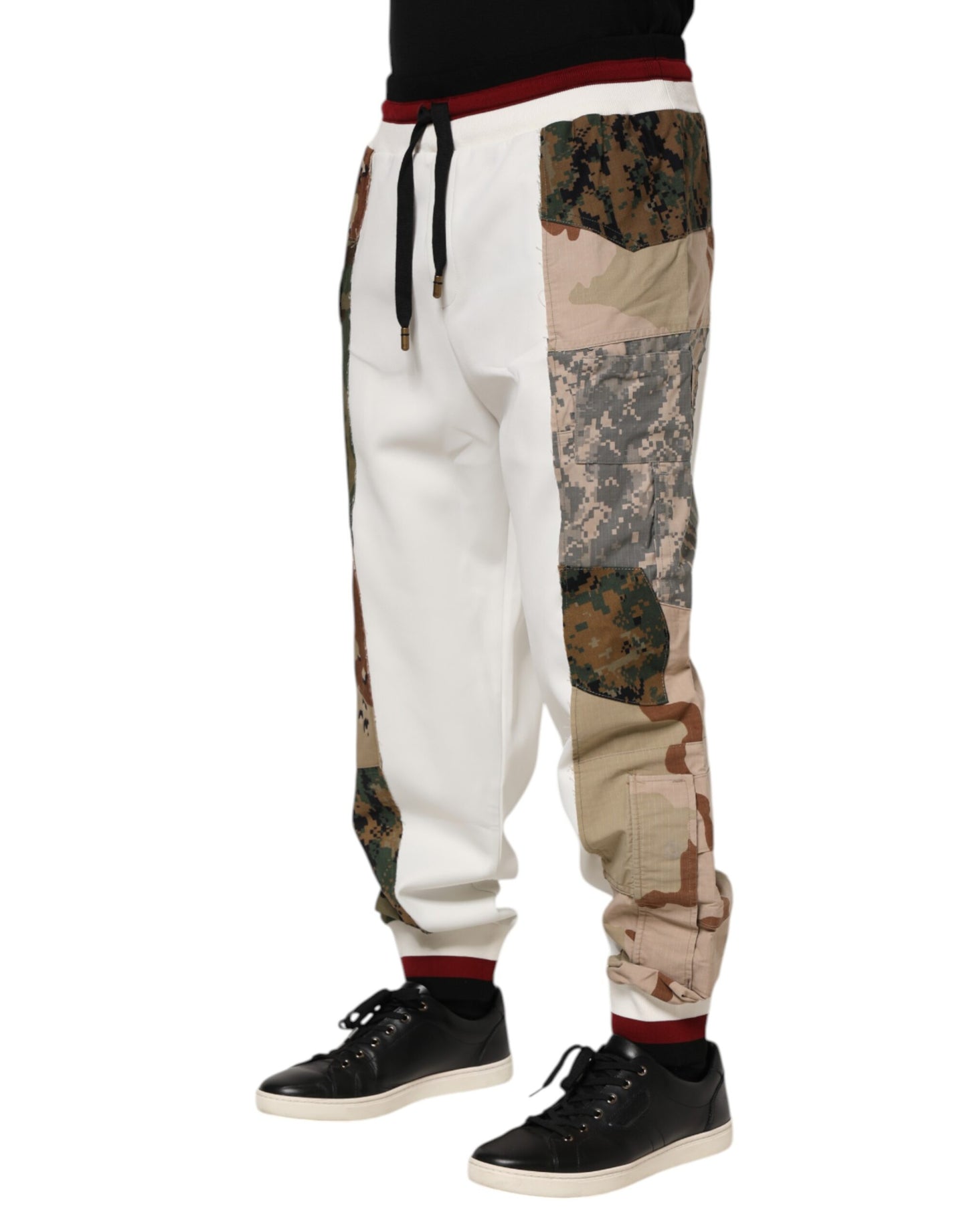 Pantalones deportivos Dolce & Gabbana blancos con patchwork