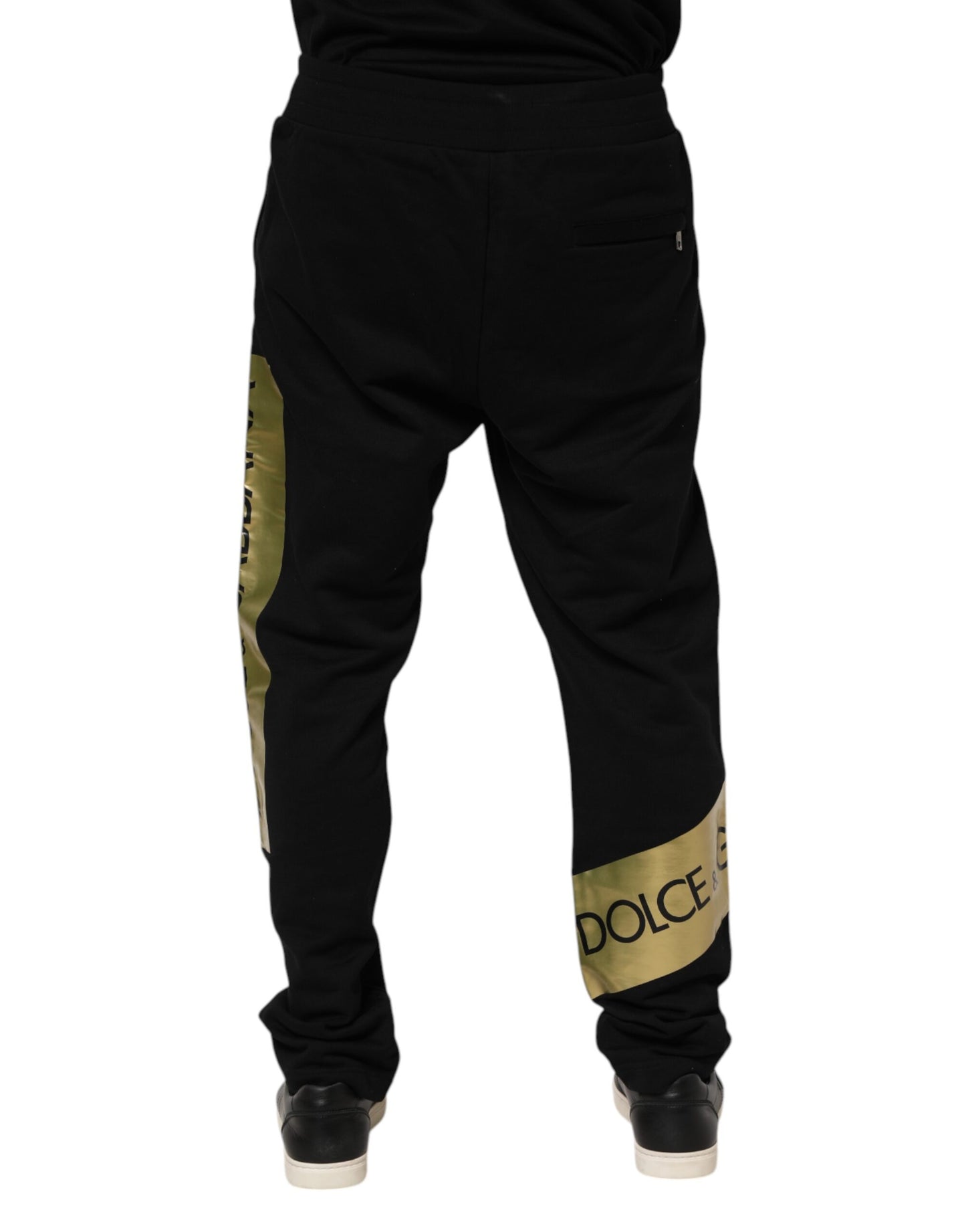 Pantalon de jogging homme Dolce & Gabbana en coton noir avec bande logo