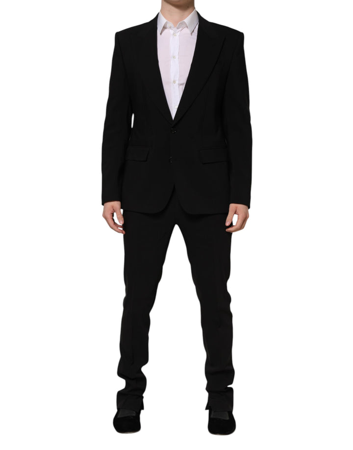 Traje de 2 piezas cruzado negro MARTINI de Dolce & Gabbana