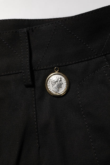 Dolce & Gabbana Black Cotton Knee Length Men Bermuda Shorts