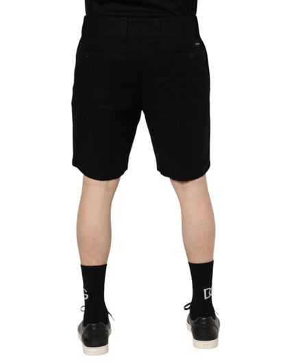 Shorts Bermudas Homme Dolce & Gabbana en Coton Noir Longueur Genou