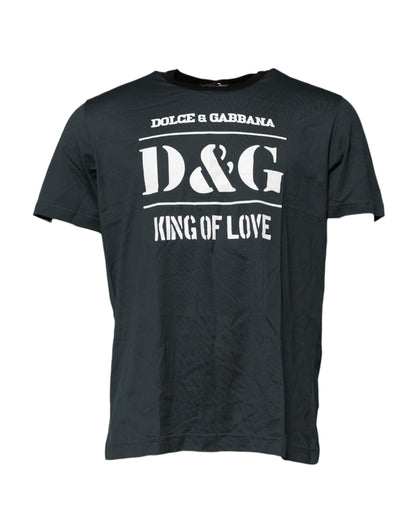 T-shirt Dolce & Gabbana en Coton Noir Imprimé Manches Courtes