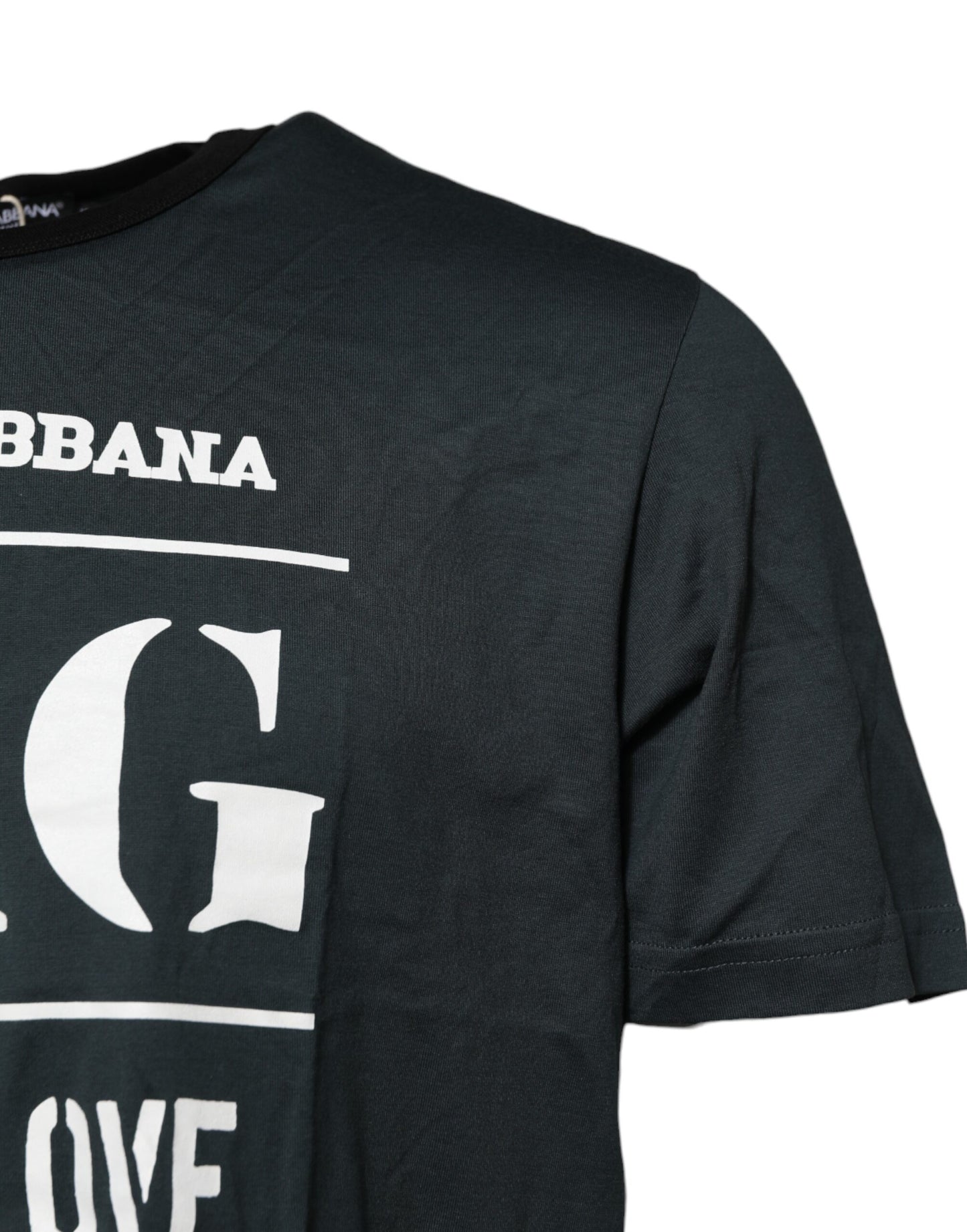 T-shirt Dolce & Gabbana en Coton Noir Imprimé Manches Courtes