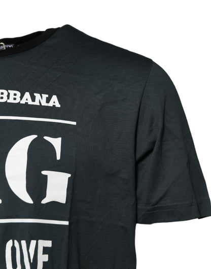 T-shirt Dolce & Gabbana en Coton Noir Imprimé Manches Courtes