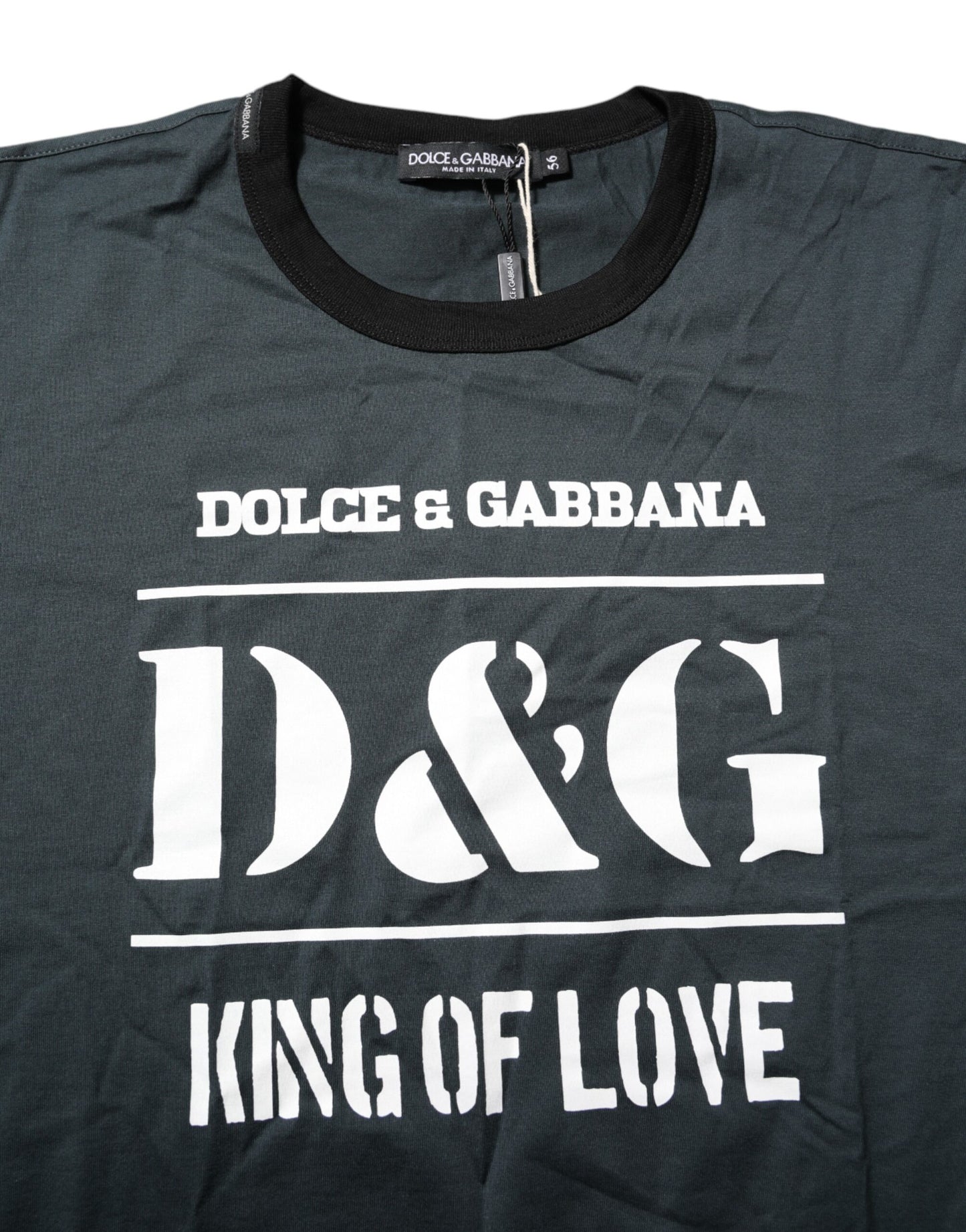 T-shirt Dolce & Gabbana en Coton Noir Imprimé Manches Courtes