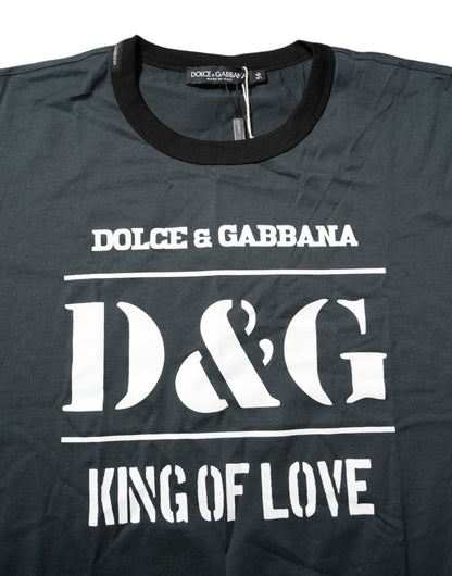 T-shirt Dolce & Gabbana en Coton Noir Imprimé Manches Courtes