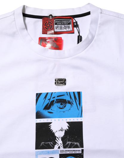 T-shirt Dolce & Gabbana en coton blanc à col ras du cou avec imprimé graphique