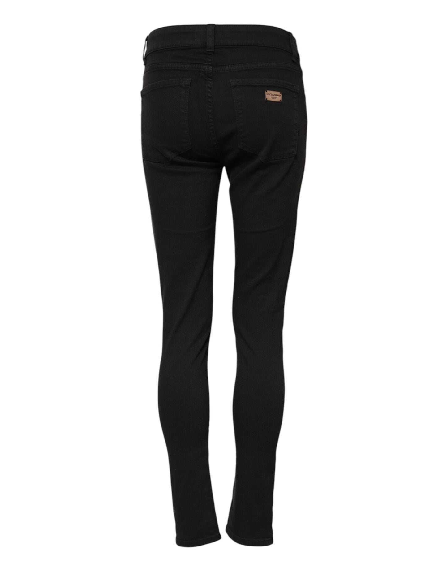 Dolce & Gabbana Jean Slim en Denim Noir Extensible de Coton