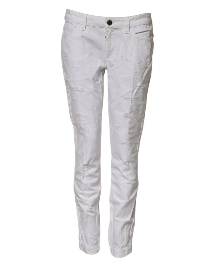 Vaqueros de mujer Dolce & Gabbana de algodón blanco de talle medio
