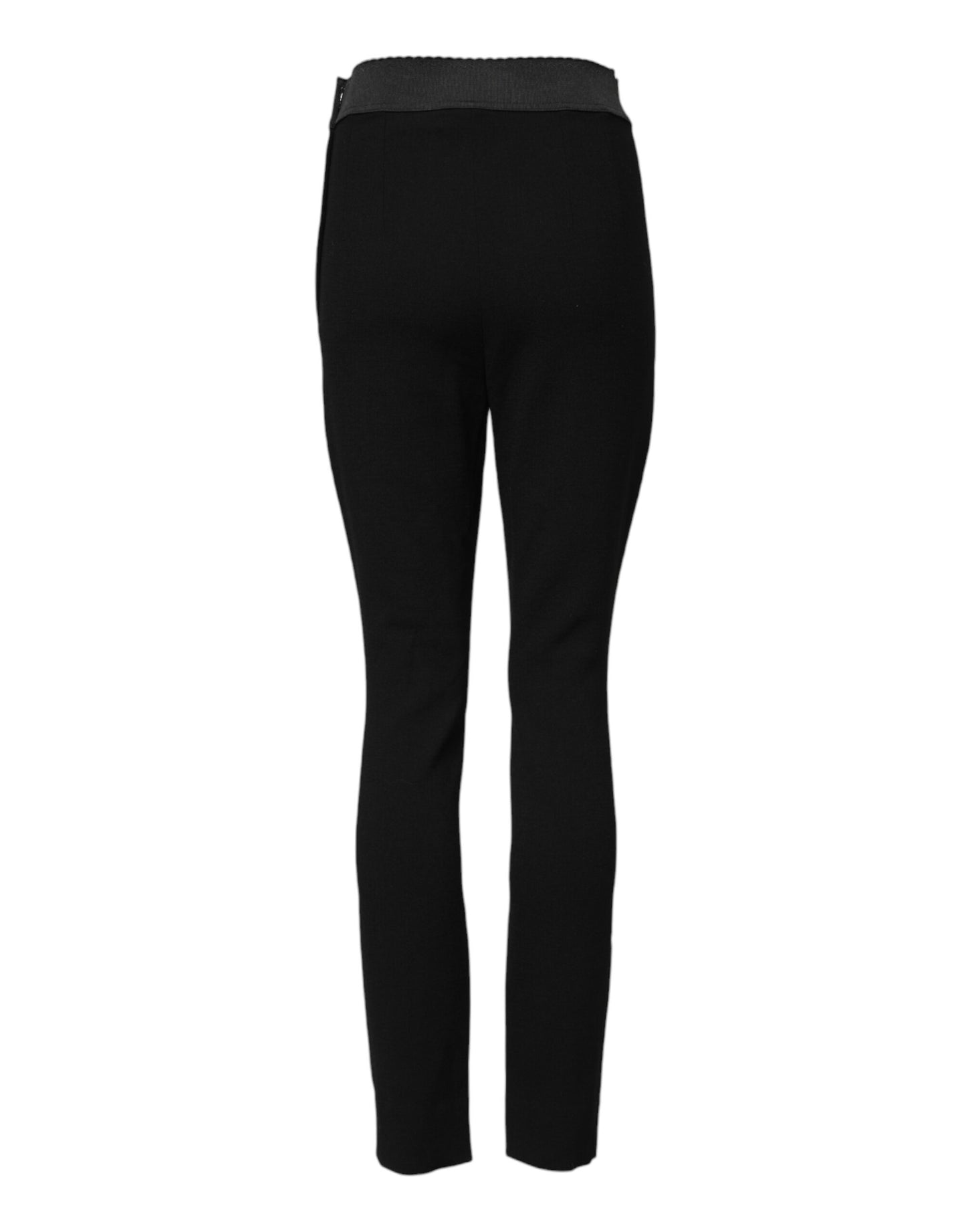 Pantalones leggings elásticos de lana negra de Dolce & Gabbana