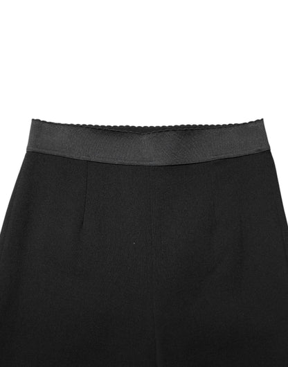 Pantalones leggings elásticos de lana negra de Dolce & Gabbana