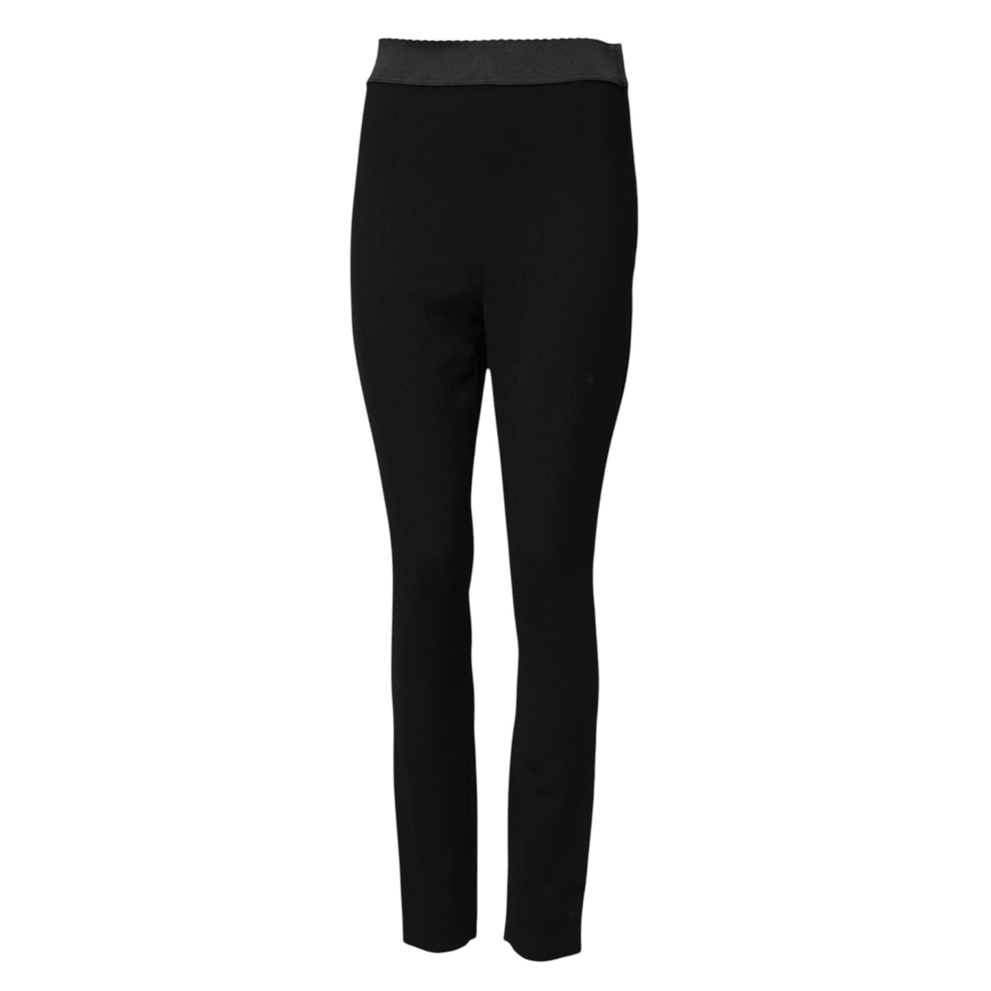Pantalones leggings elásticos de lana negra de Dolce & Gabbana