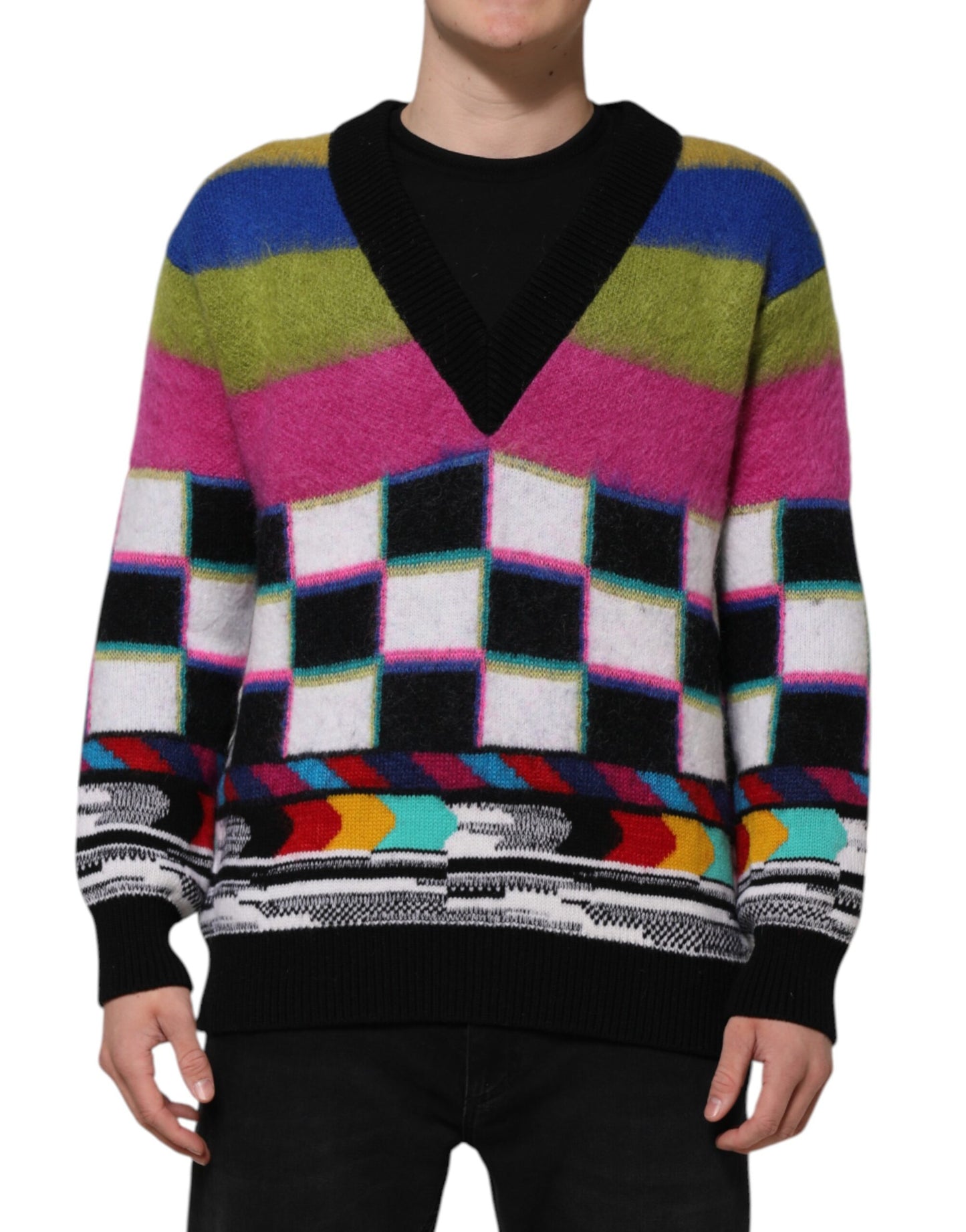 Pull Dolce & Gabbana multicolore à motif Glitch